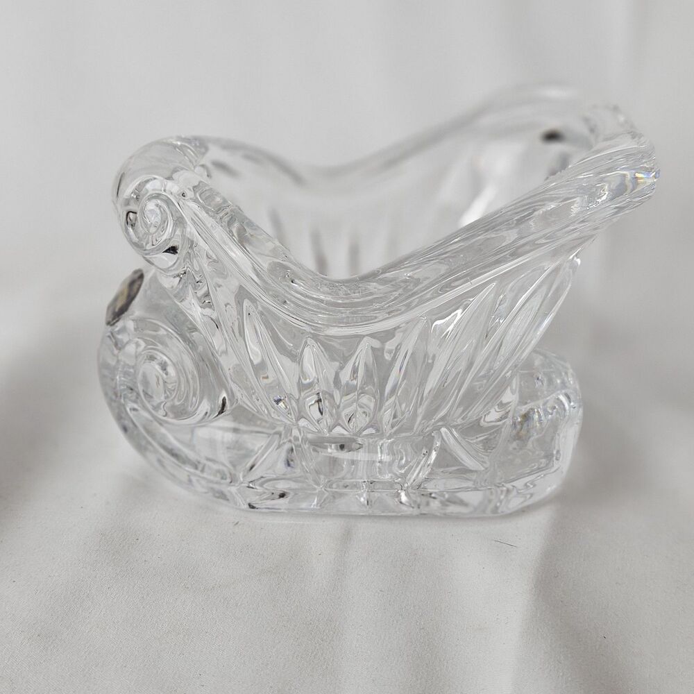 Vintage‎ 1996 International Silver Co 24% Lead Crystal Large Christmas Sled